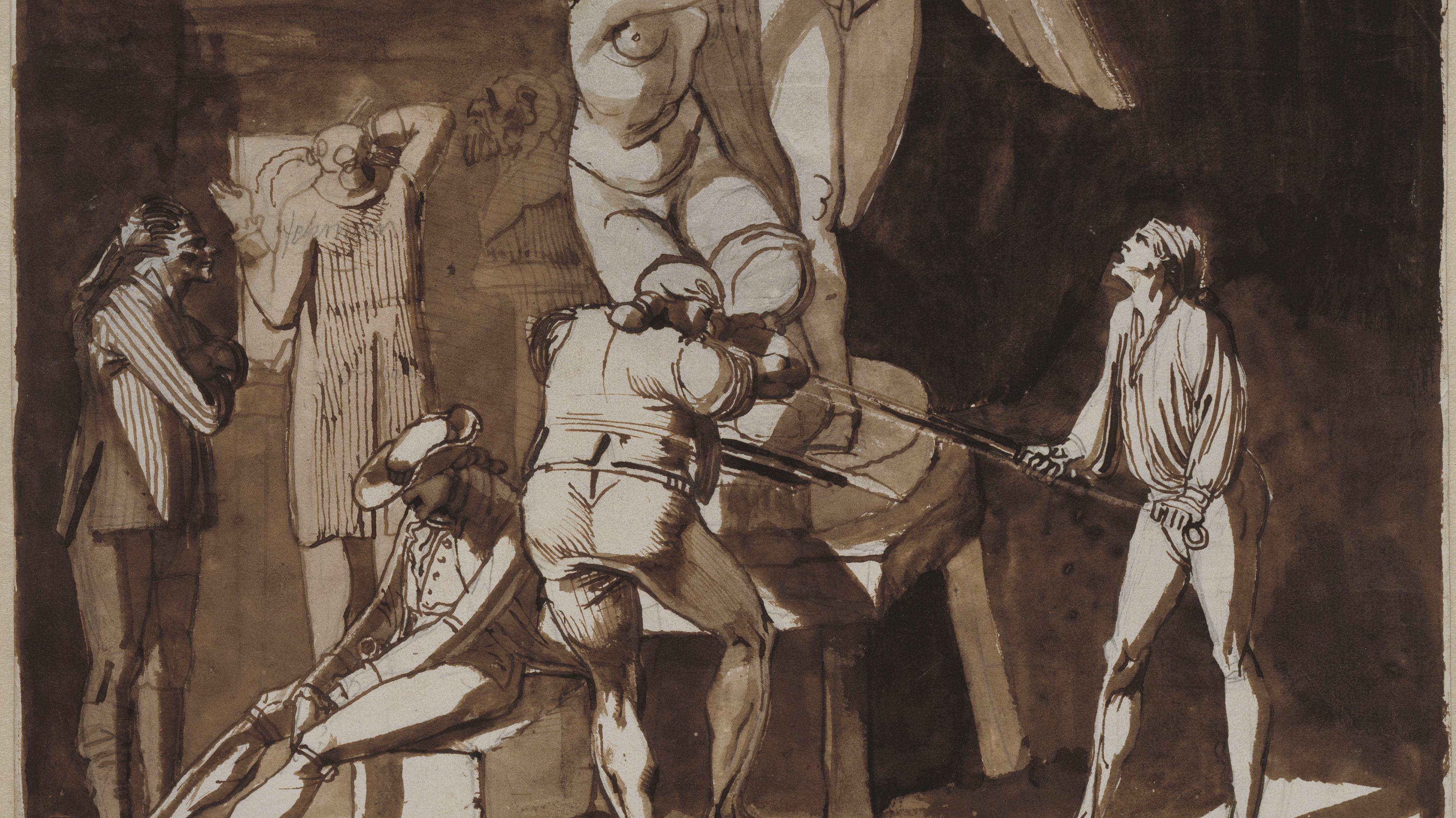 I skulptören Sergels ateljé i Rom