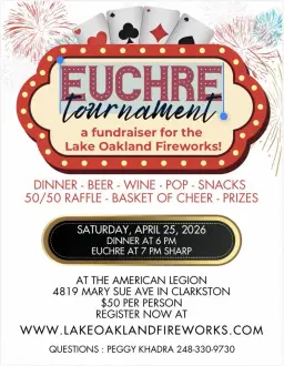 Lake Oakland Fireworks Euchre fundraiser