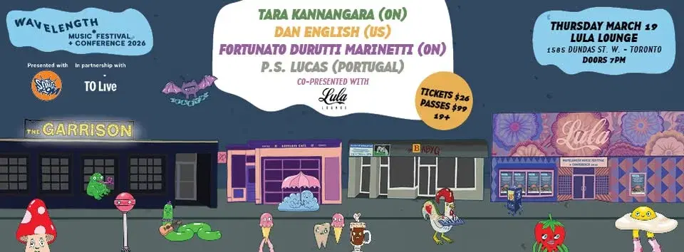 Tara Kannangara + Dan English + Fortunato Durutti Marinetti + P.S. Lucas: Wavelength Music Festival