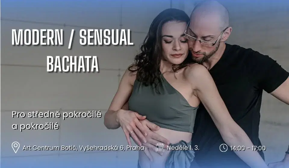 ❤️ Modern / Sensual Bachata - Neděle 1.3. | 14:00-17:00 Pro středně pokročilé až pokročilé