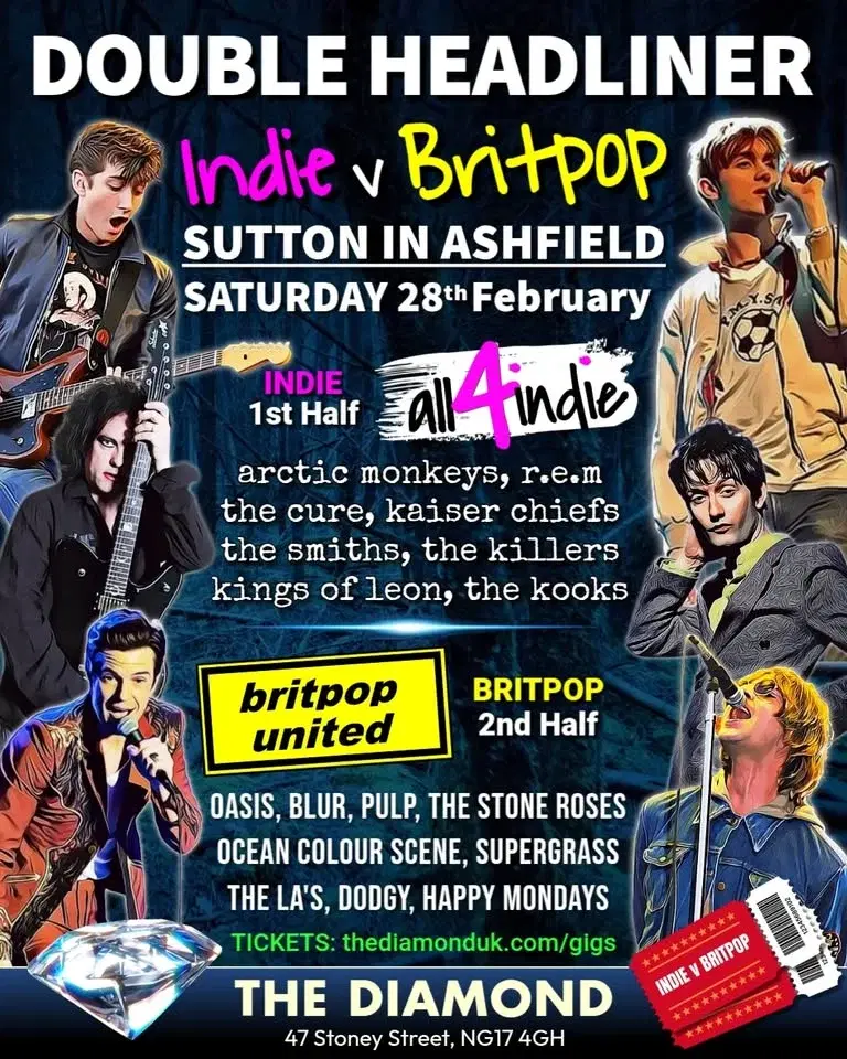 Double Headliner: Indie v Britpop | 1️⃣ all4indie v 2️⃣ Britpop United