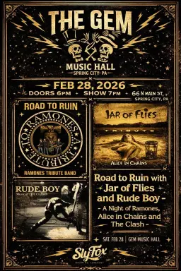A Night of Ramones, Alice in Chains , and The Clash at the Gem Music Hall , Spring City, PA