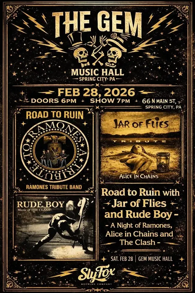 A Night of Ramones, Alice in Chains , and The Clash at the Gem Music Hall , Spring City, PA