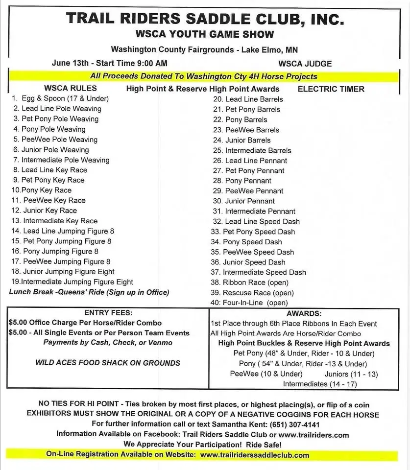 Trail Riders Saddle Club Youth Game Show