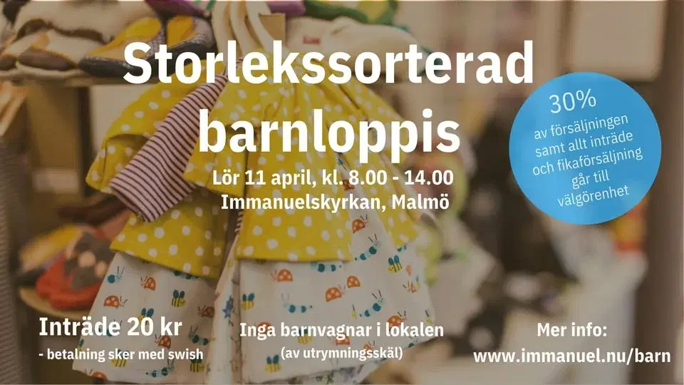 Immanuelskyrkans storlekssorterade barnloppis