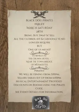 Pirate Parley & Clobber sale / swap / buy