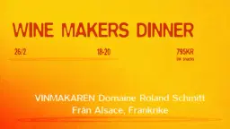 Wine Makers Dinner: Domaine Roland Schmidt -Alsace