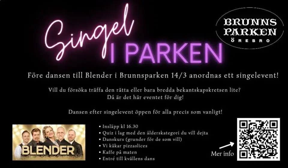Singelevent före dansen till Blender 14/3