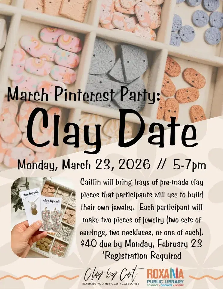 March Pinterest Party: Clay Date Jewelry *Registration Required