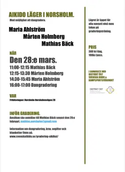 Aikido lägger i Norsholm!