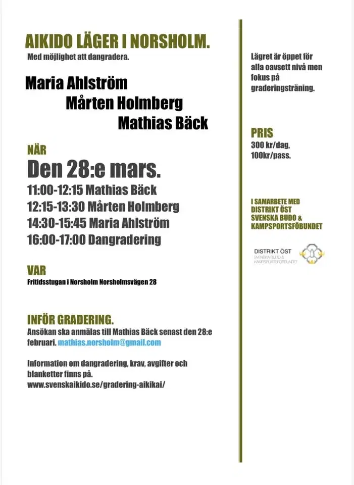 Aikido lägger i Norsholm!