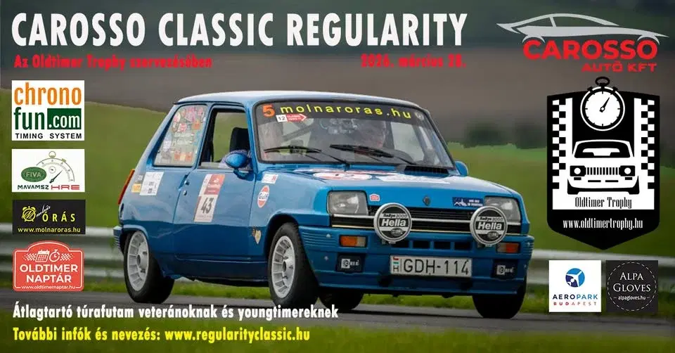 Carosso Classic Regularity – Átlagtartó túra veterán, youngtimer és modern autóknak
