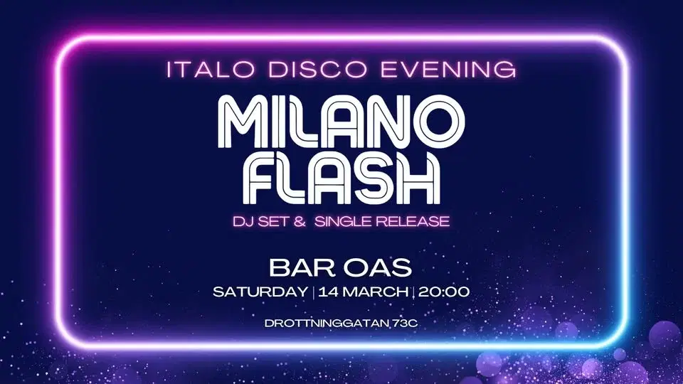 Italo disco evening: Milano Flash DJ set + single release