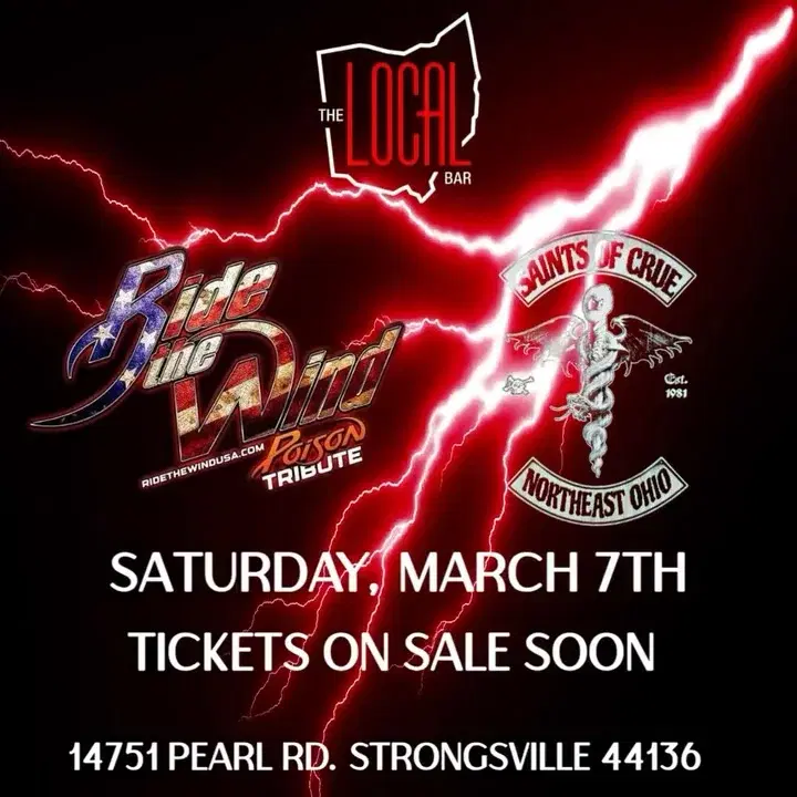 RIDE THE WIND “POISON TRIBUTE & SAINTS OF CRUE “MOTLEY CRUE TRIBUTE” SHARE THE LOCAL STAGE