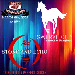 Stone & Echo (A Perfect Circle Tribute) w/ Swerve City (Deftones tribute) @ Route 47, 3/6!