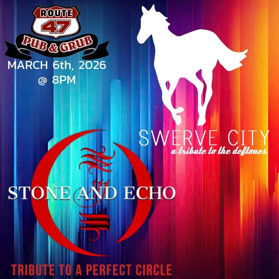 Stone & Echo (A Perfect Circle Tribute) w/ Swerve City (Deftones tribute) @ Route 47, 3/6!