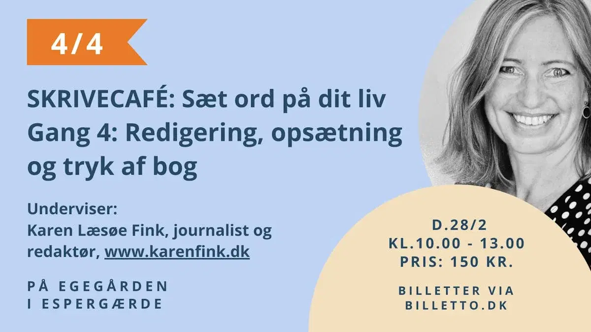 Skrivecafé på Egegården - Gang 4: Redigering, opsætning og tryk