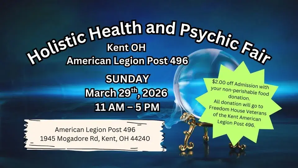 🔮 Holistic Health & Psychic Fair –American Legion Post 496 Kent Ohio🔮