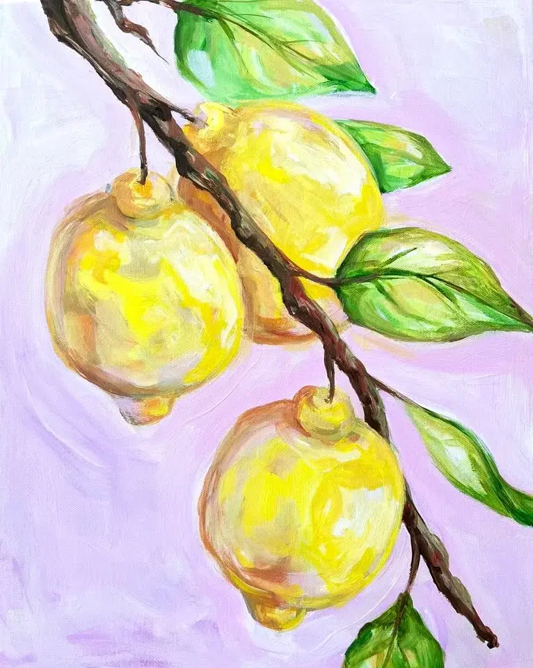 đ·đš SIP AND CREATE: LEMONS PAINTING đ