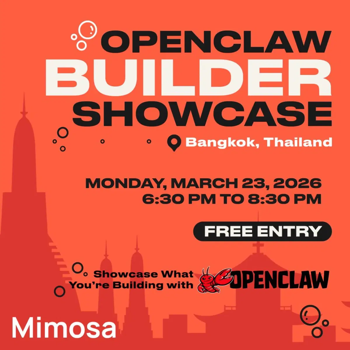 Mimosa OpenClaw Builder Showcase | Bangkok