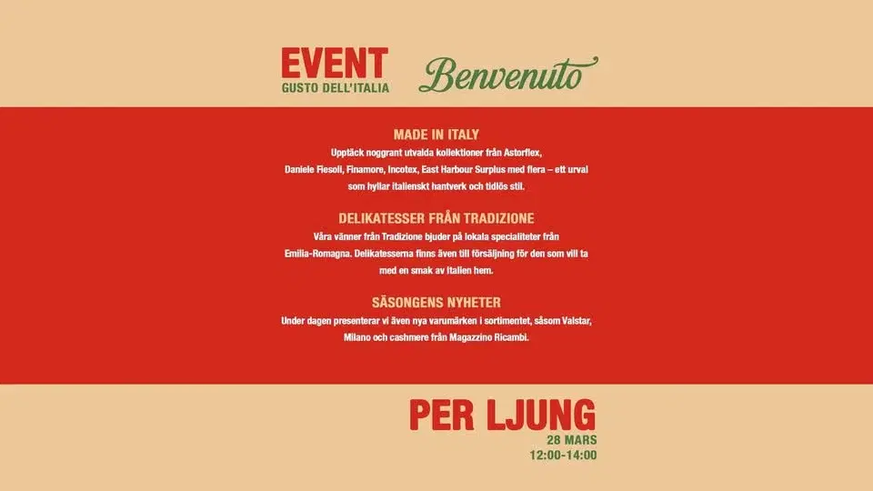 Vårens nyheter, Gusto dell’Italia