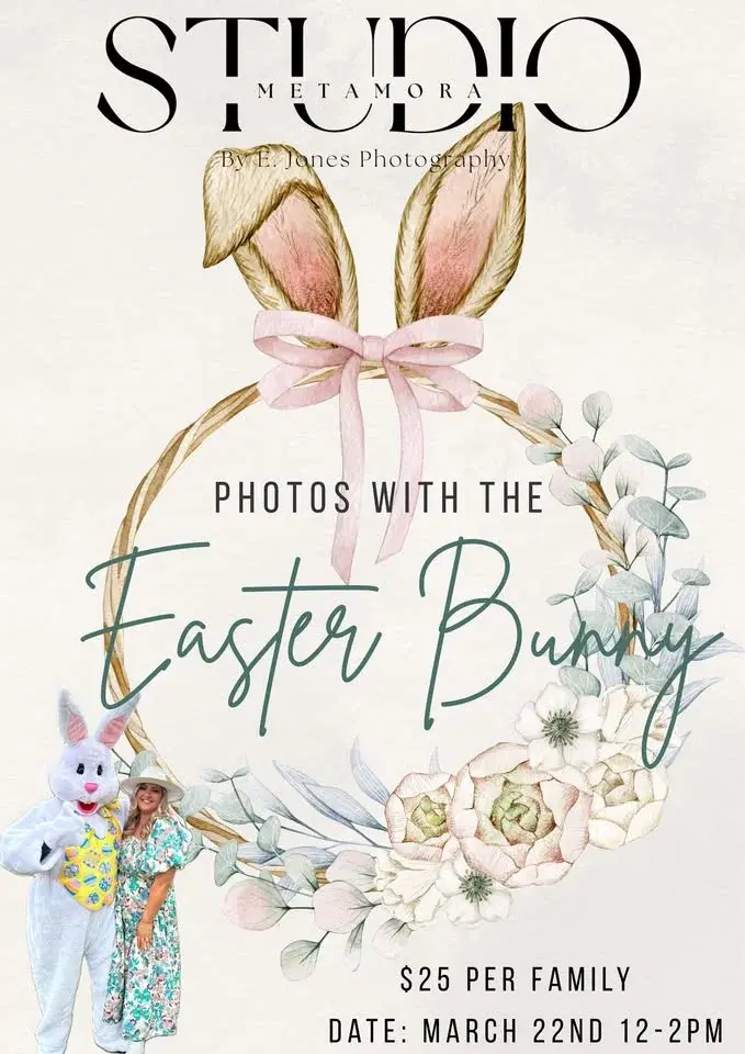 Photos with the Easter Bunny at Studio Metamora