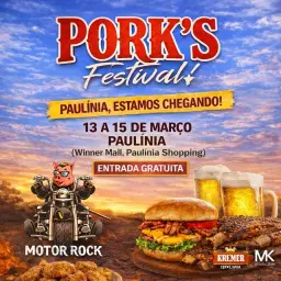 PORK'S FESTIVAL em PAULÍNIA - Entrada Gratuita