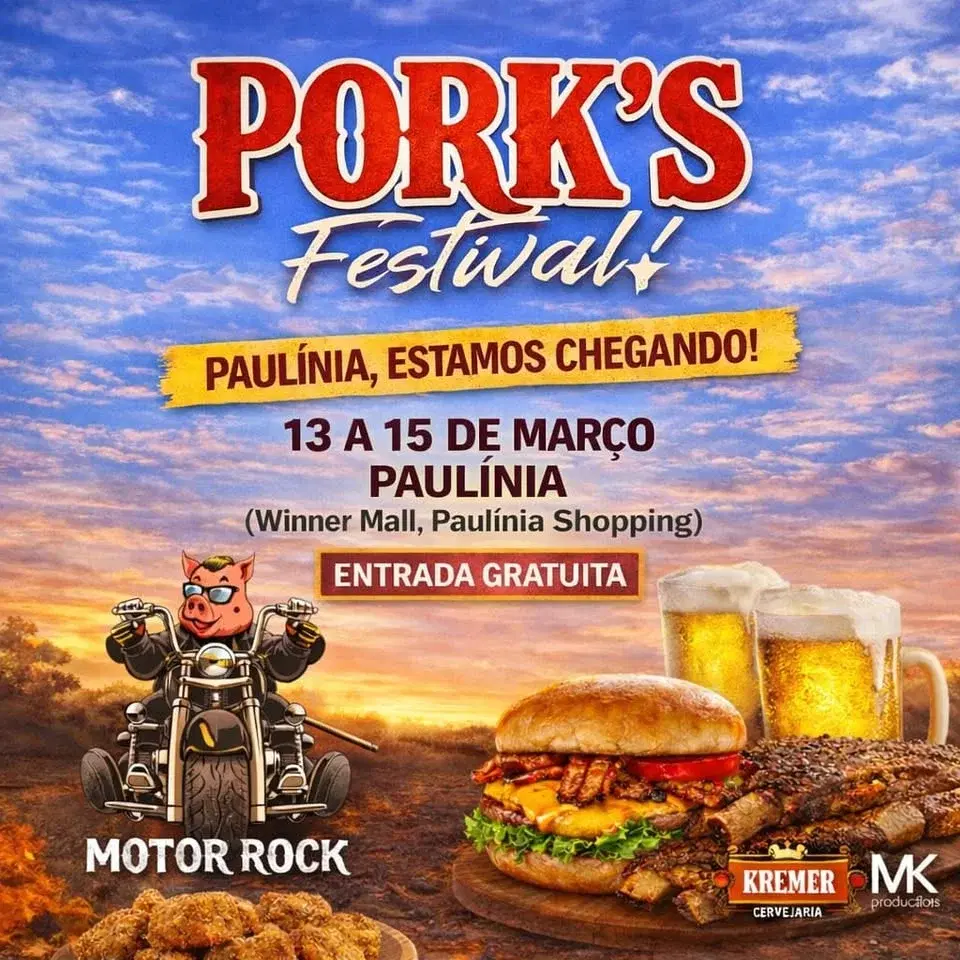 PORK'S FESTIVAL em PAULÍNIA - Entrada Gratuita