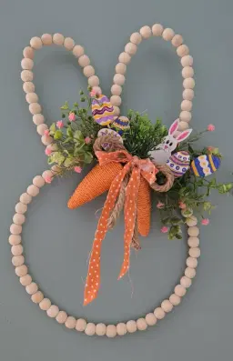17" Beaded Bunny Wreath