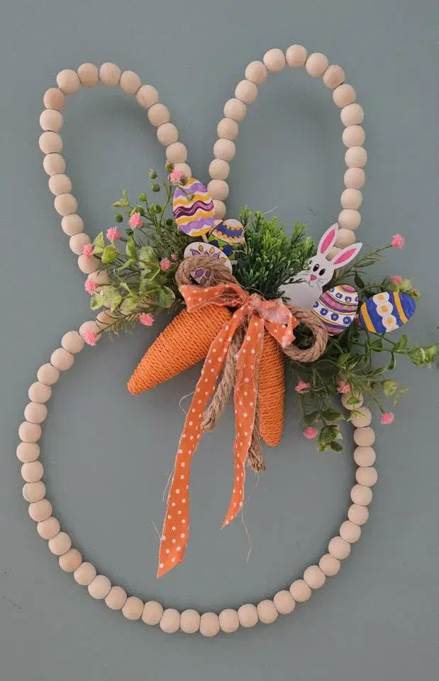 17" Beaded Bunny Wreath