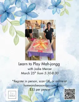 Beginners mah-jongg class, March 25th 5:30-8:30