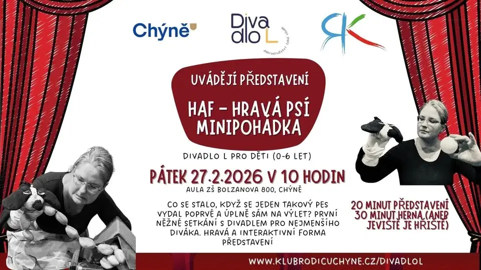 HAF - Hravá psí minipohádka, pátek 27.2.2026, Aula ZŠ Bolzanova