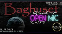 10. MARTS - Grinet Open Mic - Baghuset - SHOWET STARTER KL 19:00