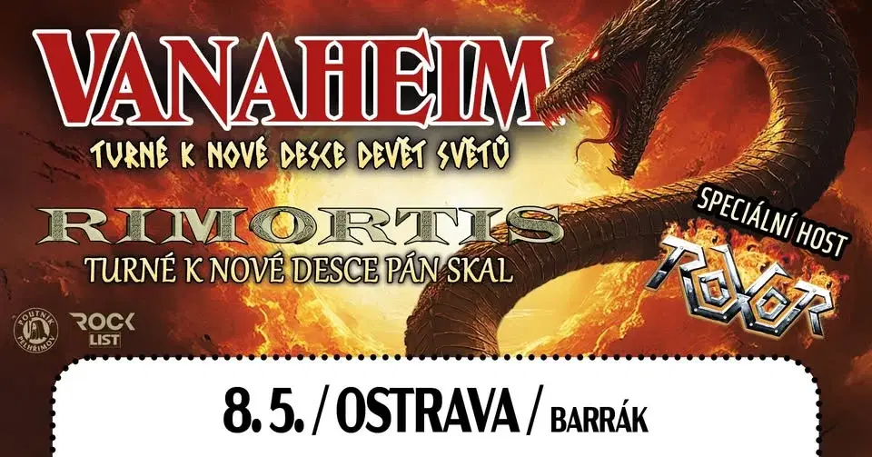 VANAHEIM | RIMORTIS | ROXOR | OSTRAVA - Turné 2026