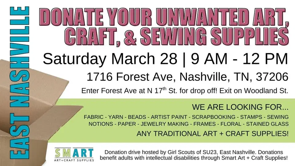 EAST NASHVILLE! Donate your art, craft, and sewing supplies. đ§¶