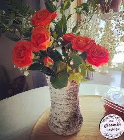 Birch Tree Vase painting class at the Bloomin Cottage