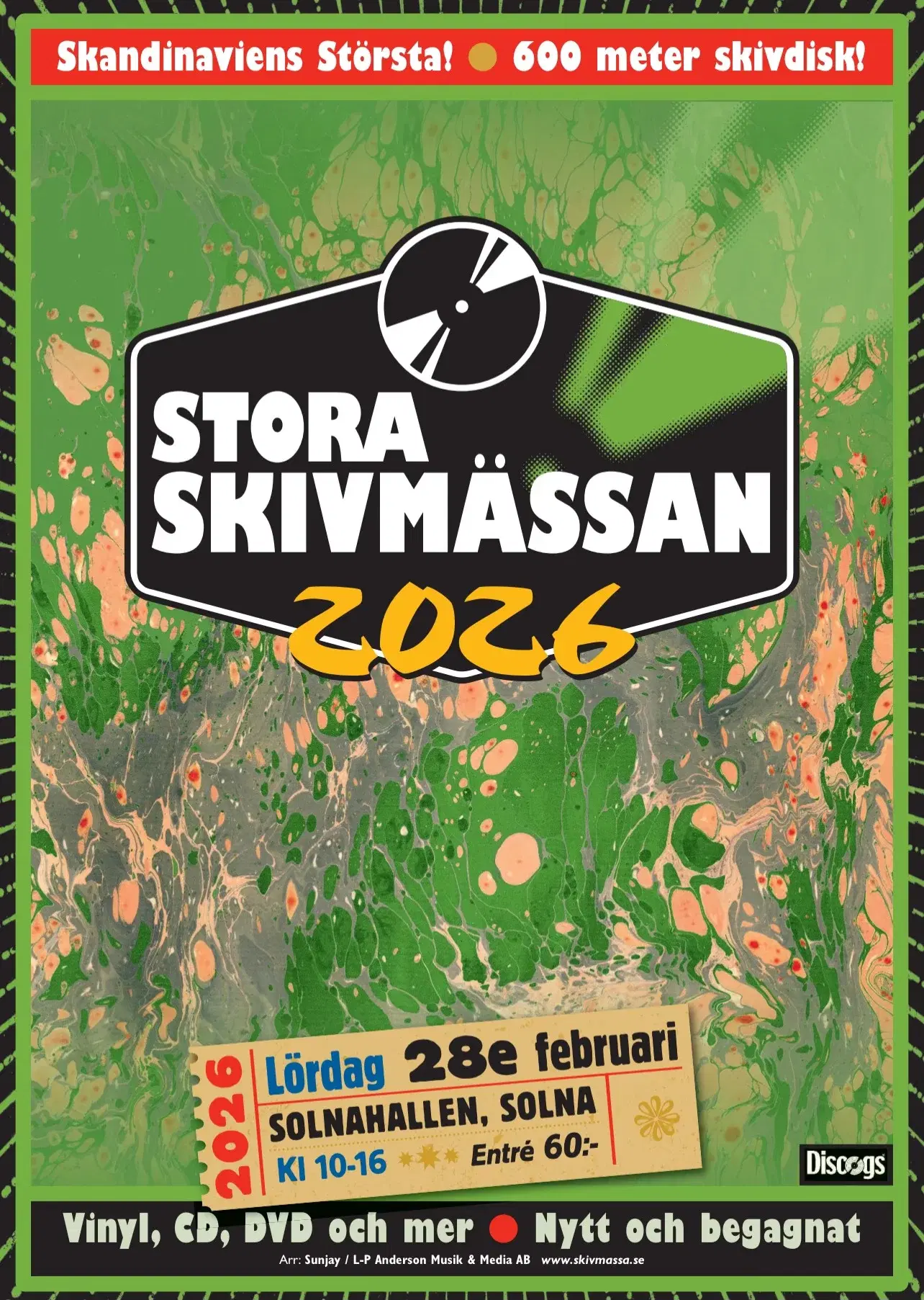 Stora Skivmässan i Solnahallen 28e februari 2026