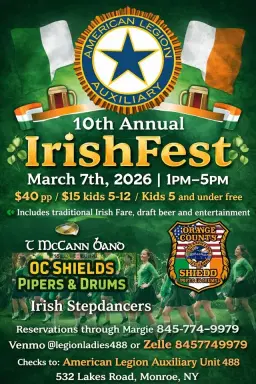 IRISH FEST Hosted By Legion Ladies 488 - ALA Unit 488