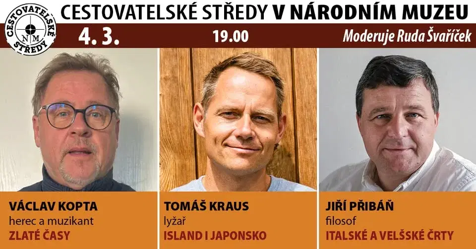 Cestovatelské středy v NM: Kopta, Kraus, Přibáň