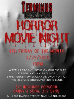 Horror Movie Night at Terminus Underground VIP Lounge