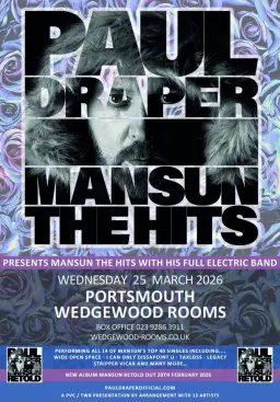 Paul Draper: Mansun The Hits - Wedgewood Rooms, Portsmouth - 25.03.26