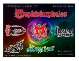 Mephiskapheles, The Abruptors, Jokers Republic and The Squanches at the River Street Jazz Cafe