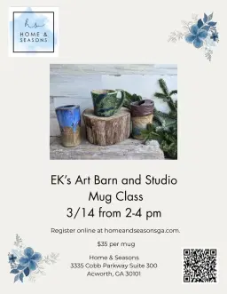 Make your own Clay Mug with EK’s Art Barn and Studio