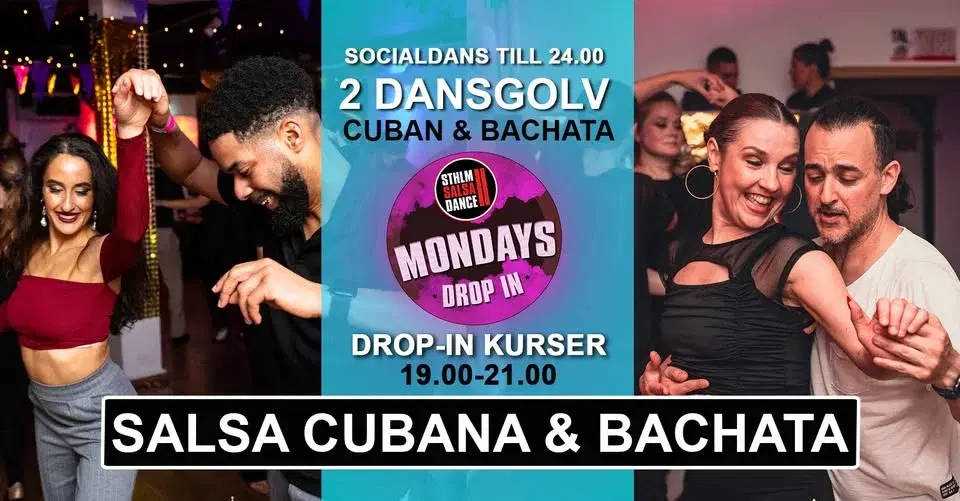 Salsa Cubana & Bachata drop-in 23 mars på Stockholm Salsa Dance!