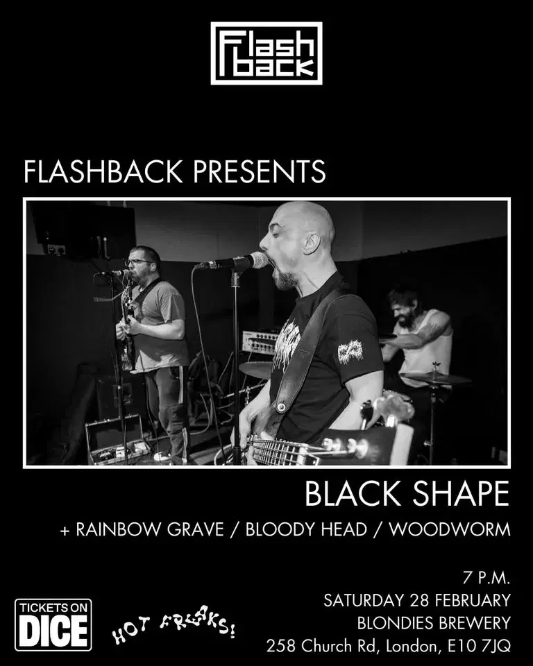 BLACK SHAPE, RAINBOW GRAVE, BLOODY HEAD, WOODWORM (Live)