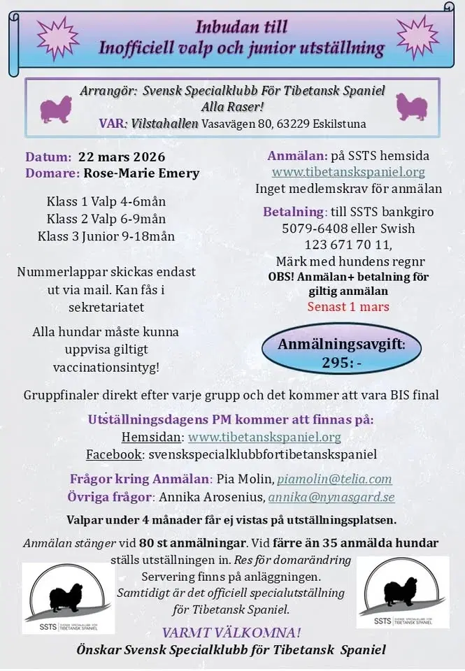 Inofficiell Valp-Juniorutställning Alla Raser i Eskilstuna