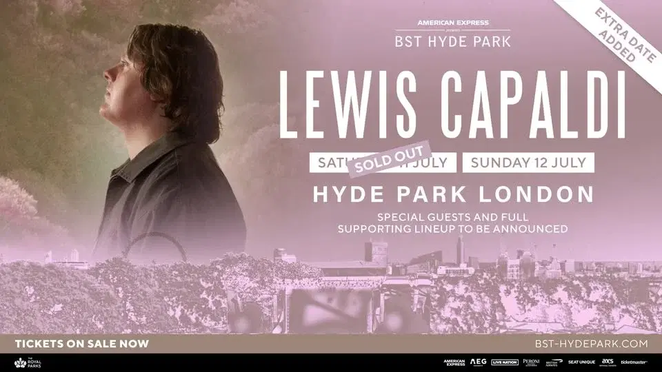 Lewis Capaldi headlines American Express presents BST Hyde Park 2026