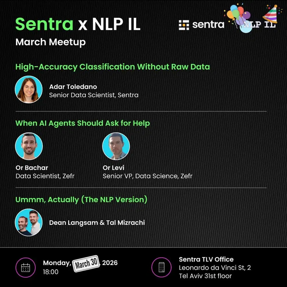 NLP IL x Sentra - March 2026 Meetup (Celebrating 6 years!)
