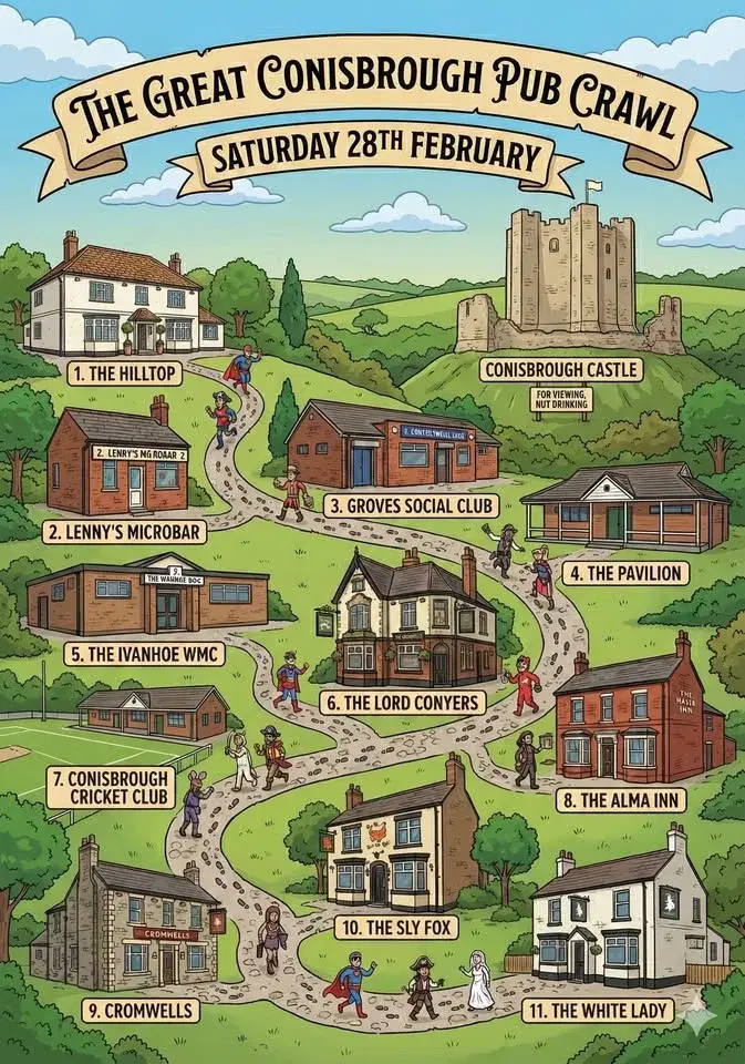 The Great Conisbrough Pub Crawl 2026