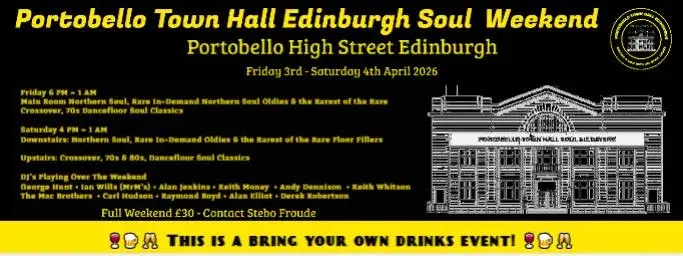 Portobelo Town Hall, Edinburgh - Soul Weekend